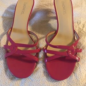 Sz9 ChadwicksCollection kitten heeled pink sandal!